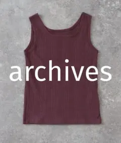 archives リブタンクトップ スクエアネック ノースリーブ パープルのサムネイル