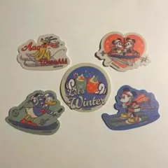 ミッキーマウス　ディズニー スキー ウィンタースポーツ　ステッカー 5枚セット