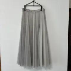 美品　ライトグレー シフォンプリーツスカートのサムネイル