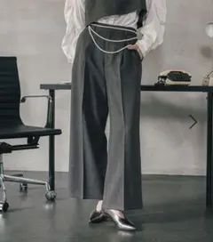 【LEPSIM ワイドタックパンツ（オフィスライン）】