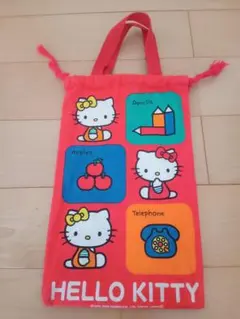 レア　ハローキティ　サンリオ　 巾着袋 シューズ袋　2000年製　レトロ　布袋
