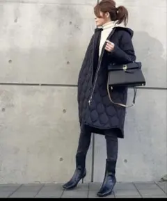 【美品】Emma Taylor 美シルエット 3way キルティング コート　黒