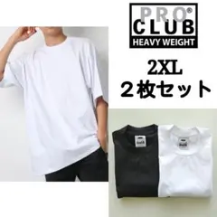 ⑤2枚 PROCLUB Tシャツ 白黒 2XL ヘビーウェイト プロクラブ