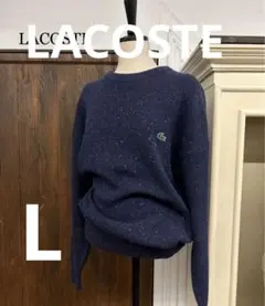 希少✨80s Chemise Lacoste ネイビー スラブニット セーター
