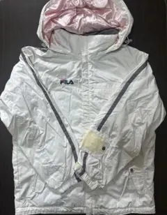 FILA フィラ 中綿ジャケット ホワイト フード付き　150センチのサムネイル