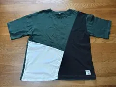 斜め切り替え グリーン　ブラック　 Tシャツ 160 キッズ 子供服 男の子