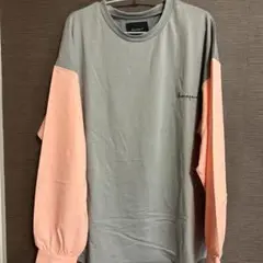 harapeco シャツスリーブTシャツ　ピンク　グレー