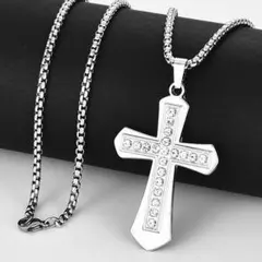 ネックレス メンズ シルバー チェーン 十字架 新品 未使用 【PN3-091】