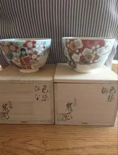 源氏物語 茶碗四趣 八代 清水六兵衛監修 4客セット 共箱/共布/栞