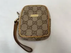 GUCCI　グッチ　キャンバス　キャメルブラウン　シガレットケース　ポーチ