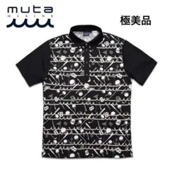 極美品 ムータマリンゴルフ ダイアゴナル ジャガード ポロシャツ 総柄