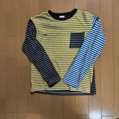 ストライプ 長袖カットソー ポケット付き