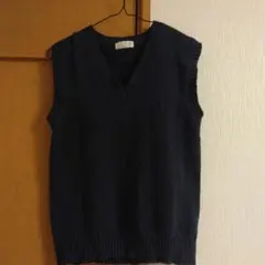 JUNIOR WEAR ネイビー Vネック ノースリーブ ベスト