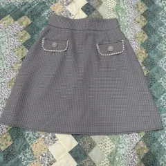 evelyn エブリン パールビジュー 台形ミニスカート フリーサイズ