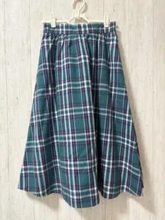 スカート チェック柄 グリーン 緑