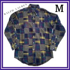 希少✨Ralph Lauren パッチワーク　長袖シャツ　M 古着