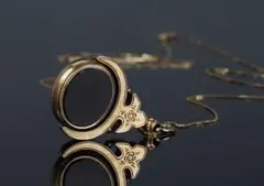 英国 ヴィンテージ 9K ストーンネックレス ペンダントトップ