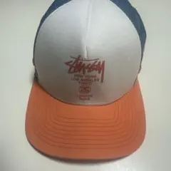Stussy メッシュキャップ オレンジ/ホワイト/ブルー