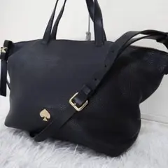 ケイトスペード　2WAYバッグ　ショルダー　トート　黒　オールレザー　A4可能