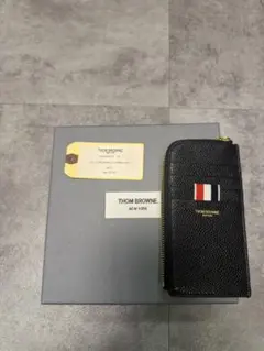 美品✨THOM BROWNE レザー ブラック 2つ折り財布 トリコカラー 箱有 