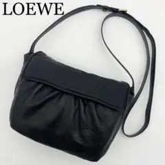 LOEWE ロエベ　ショルダーバッグ　アナグラム　ブラック　レザー　ロゴ型押し