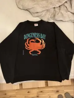 ヴィンテージスウェット XL 黒 蟹80s 90s アメリカ製