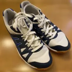 ASICS スポーツシューズ ホワイト/ネイビー　体育館シューズ　男子