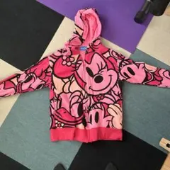 Disney Resort ミニー デイジー 総柄 ジップパーカー ピンクのサムネイル