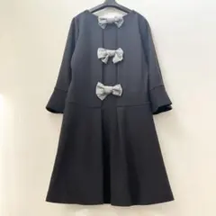 新品タグGALLERY VISCONTI ノーカラーコート 異素材リボンパール3 新品タグGALLERY VISCONTI ノーカラーコート 異素材リボンパール