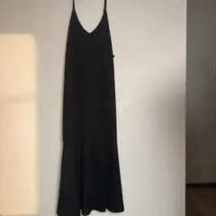 キャミワンピース　ロングワンピース　黒　ブラック　Lサイズ