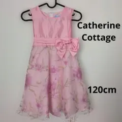 キャサリンコテージ ドレス 120 ピンク 花柄 ノースリーブ リボン