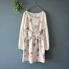 リズリサ［S］ナチュラル可愛い◎くすみパステル◎フラワープリント◎ミニワンピース