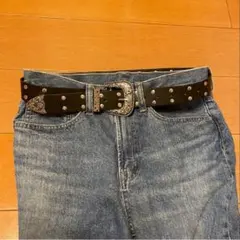 新品未使用 黒ウエスタンベルト Y2K 古着 パンク グランジ 韓国 アメカジ