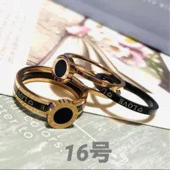 【16号】2連ゴールド アレルギー対応 ローマ数字 ゴールド ユニセックス 黒のサムネイル