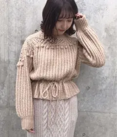 one after another NICE CLAUP / 透かし編みニット