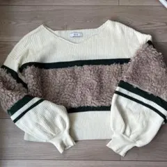 ボリュームスリーブ Vネック ニット