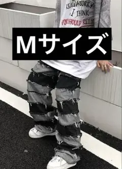 SCHISM INDUCING デニムパンツ ワイド ダメージ加工 M - メルカリ