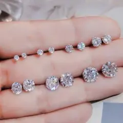 金属アレルギー対応☆キラキラ スタッドピアス ステンレス ワンポイント シルバーのサムネイル