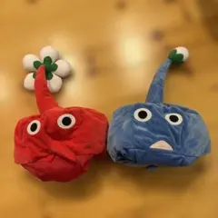 ピクミン ぬいぐるみキャップ 赤 青 セット