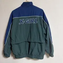 X-GIRL CONTRAST PIPNG JACKET グリーン/ネイビーのサムネイル