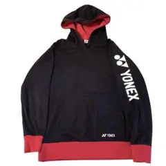 YONEX 袖ロゴ スウェットパーカー 黒赤 S