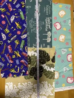 ちょっと大きめハーフハンカチ　ガーゼ　yukiemonファブリック生地使用 もっと大きめハーフハンカチ ガーゼ yukiemonファブリック生地使用
