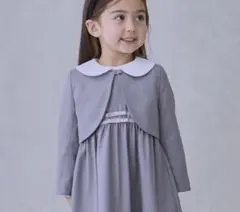 プティマイン【セミフォーマル】ウエストリボンジャンパースカート＆ノーカラーボレロ