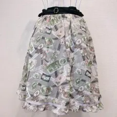 axes femme レースコラージュ柄スカート グレーのサムネイル