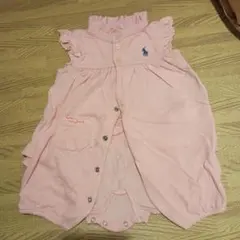 ポロ ロンパース M ピンク フリル