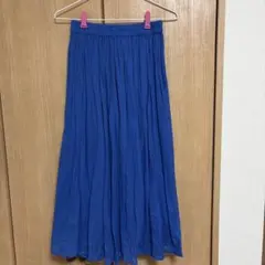Samansa Mos2 blueフレアロングスカート ブルー