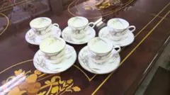 HOYA　蘭柄　コーヒーカップ　５客セット