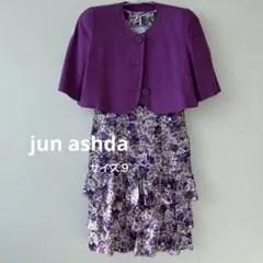 jun ashdaジュンアシダ　パープル フラワープリント セットアップ