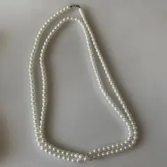 ホワイトパール ダブルストランドネックレス