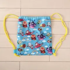 幼児用ナップザック　アンパンマン　水色